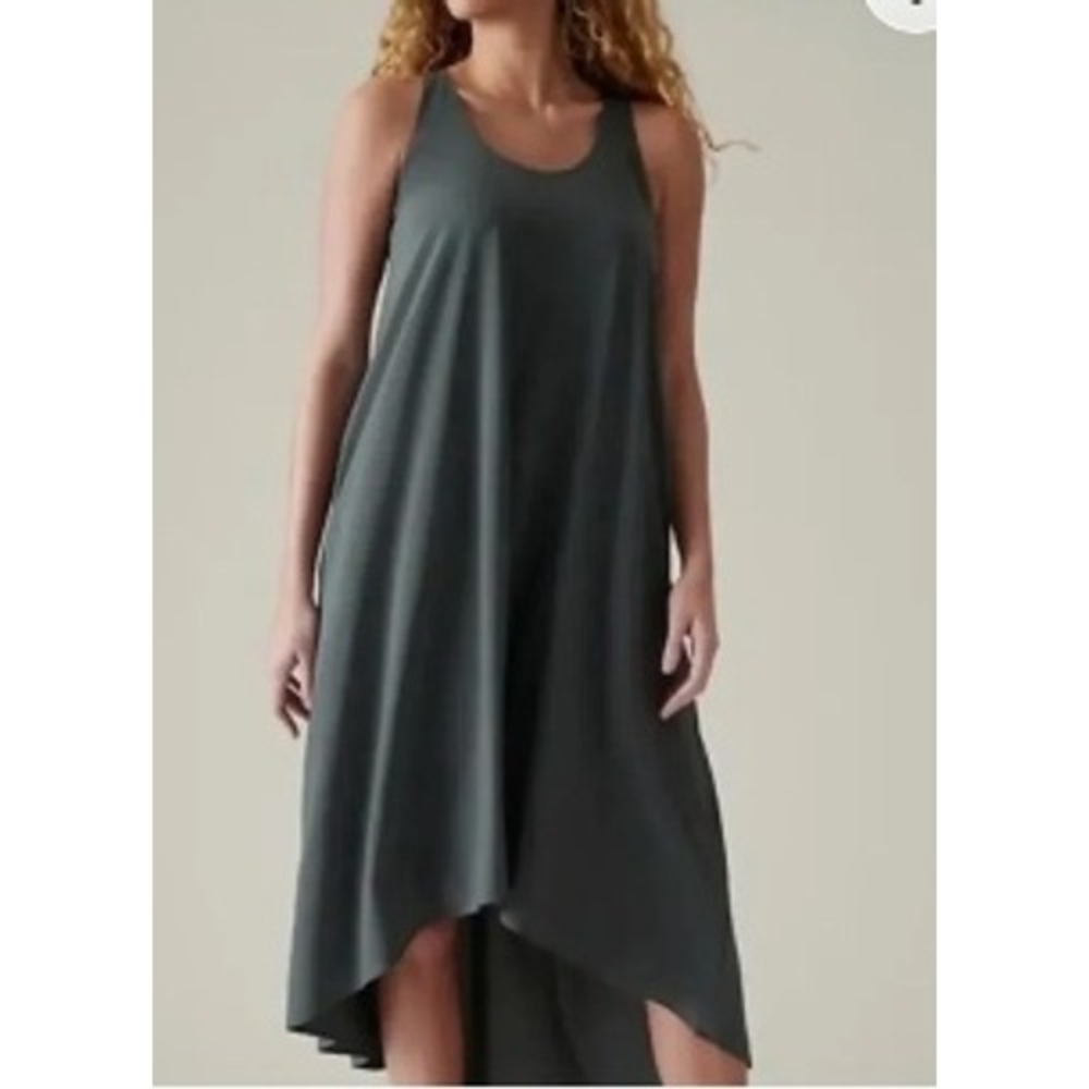 Athleta Charcoal/Green Racerback Maxi Dress